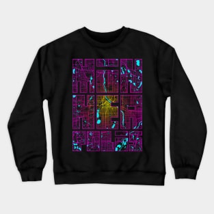 Minneapolis, USA City Map Typography - Neon Crewneck Sweatshirt